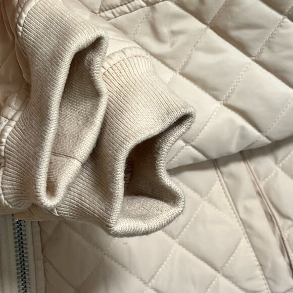 Levi's Diamond Quilted Bomber Ivory Jacket Womens Size‎ L - Picture 4 of 11